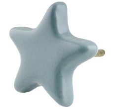 Solid Grey Star Ceramic Cabinet Knob